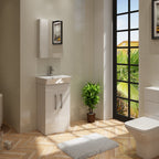 VeeBath Sphere Floorstanding Vanity Unit with Basin - Gloss White