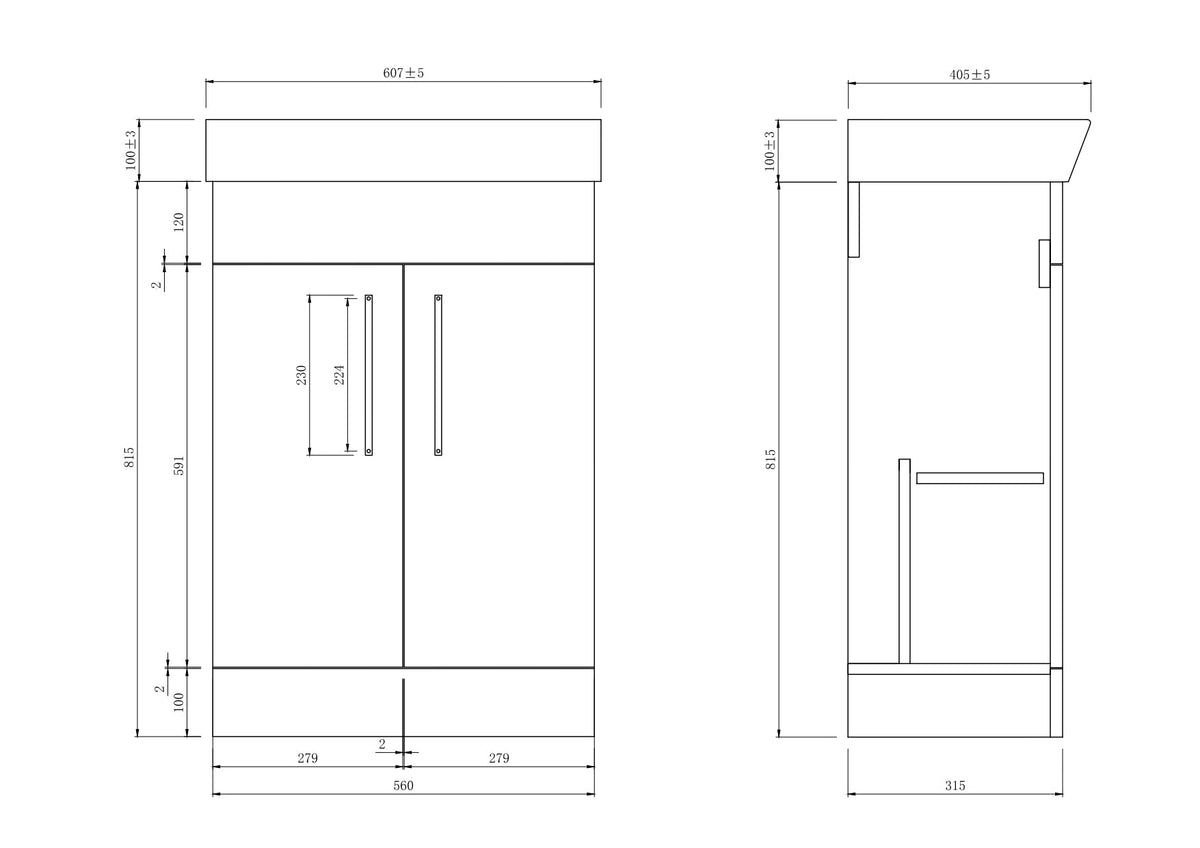 VeeBath Sphere Floorstanding Vanity Unit with Basin - Gloss White
