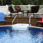 15' x 30' x 54" Oval Lomart Semi Inground Whispering Wind III Pool with In-Step & Package