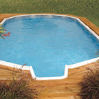 18' x 36' x 54" Oval Lomart Semi Inground Whispering Wind III Pool with In-Step & Package