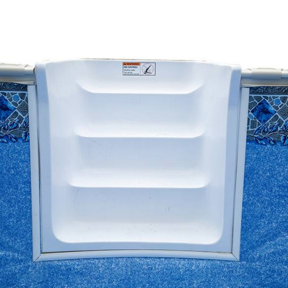 24' x 52" Round Lomart Semi Inground Whispering Wind III Pool with In-Step & Package