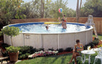 24' x 52" Round Lomart Semi Inground Whispering Wind III Pool with In-Step & Package
