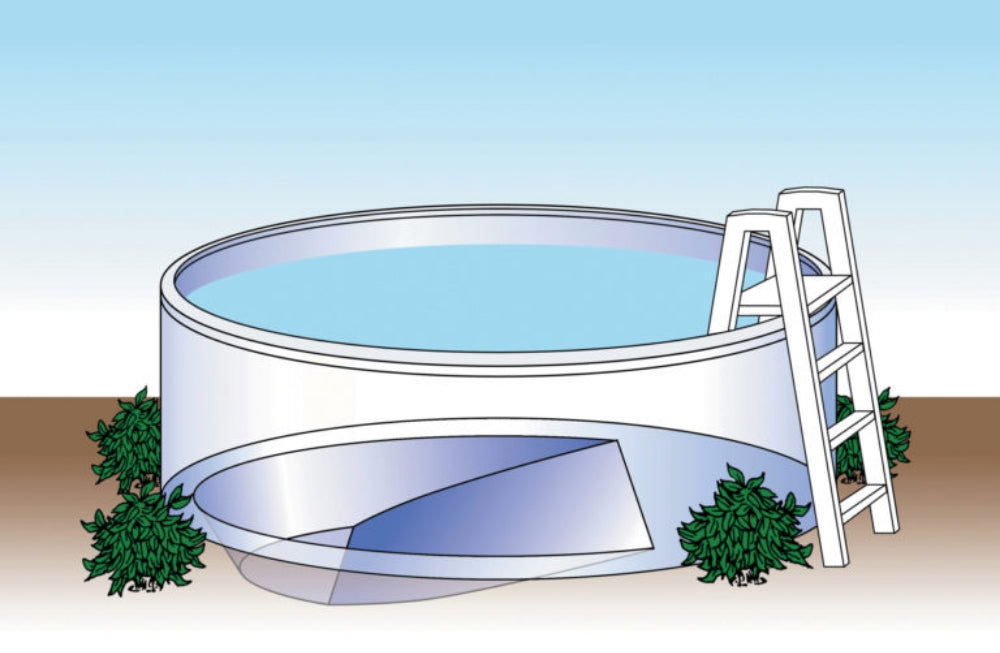 15' x 30' x 54" Oval Lomart Semi Inground Whispering Wind III Pool & Package