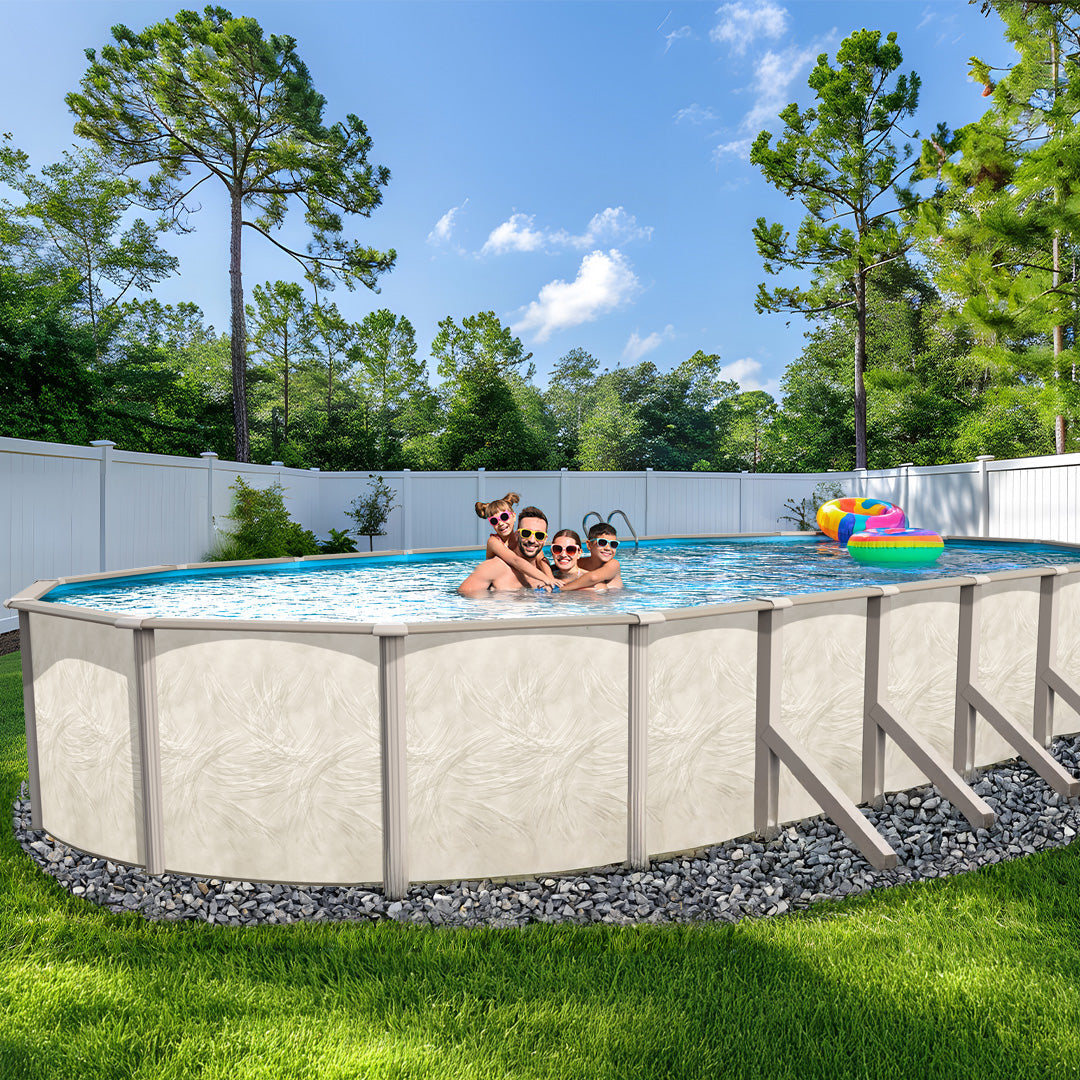 12' x 24' x 54" Oval Saltwater Resin Guard Braced Hybrid  Pool