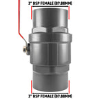 PP 3" BSPF Stopcock with Stainless Steel Ball Valve and Handle