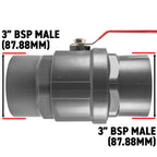 PP 3" BSPF Stopcock with Stainless Steel Ball Valve and Handle
