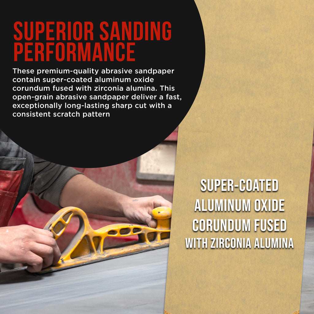 Premium 500 Grit PSA Gold Longboard Sandpaper, 2-3/4" Wide Continuous 12 Yard Roll - Self Adhesive Stickyback