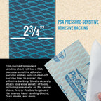 60 Grit PSA Rhombus Diamond Shape Blue Longboard Sandpaper, 2-3/4" Wide Continuous 12 Yard Roll - Self Adhesive Stickyback