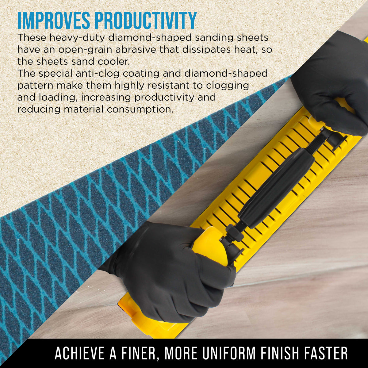 120 Grit PSA Rhombus Diamond Shape Blue Longboard Sandpaper, 2-3/4" Wide Continuous 12 Yard Roll - Self Adhesive Stickyback