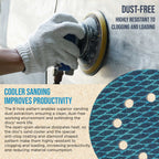 Premium 400 Grit 5" Rhombus Diamond Shape Blue Sanding Discs, 8-Hole, Box of 50 - Hook & Loop Anti-Clogging J-Cloth Dustless Sandpaper for Random Orbital Sanders