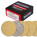 Premium 80 Grit 6" Gold Sanding Discs, Box of 100 - Hook & Loop Backing Abrasive Sandpaper for DA & Random Orbital Sanders