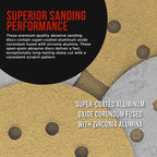 Premium 60 Grit 6" Gold Sanding Discs, 6-Hole Pattern, Box of 80 - Dustless Hook & Loop Backing Sandpaper for DA & Random Orbital Sanders Woodworking Furniture