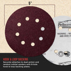 5" Red 8-Hole Pattern Sanding Discs, 160 Disc Variety Pack, Grits 40, 60, 80, 100, 120, 150, 180, 220, 320, 400, 600, 800 - Hook & Loop Sandpaper, Random Orbital Sanders