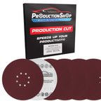 Premium 9" Red 8-Hole Pattern 120 Grit Sanding Discs, Box of 20 - Dustless Hook & Loop Backing Sandpaper for Drywall Power Sanders, Medium-Cut Abrasive