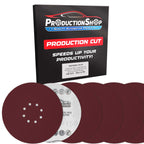 Premium 9" Red 8-Hole Pattern 150 Grit Sanding Discs, Box of 20 - Dustless Hook & Loop Backing Sandpaper for Drywall Power Sanders, Medium-Cut Abrasive