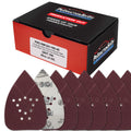 Premium 100 Grit 12-Hole Pattern Mouse Detail Sander Sandpaper Sheets, Box of 45 - Dustless Hook & Loop Triangle Shaped Mouse Disc Pads