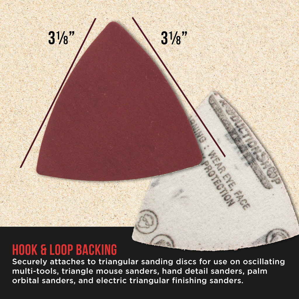 Premium 400 Grit Triangle Mouse Detail Sander Sandpaper Sheets, Box of 45 - Hook & Loop, Triangular Shaped Mouse Disc Pads - Oscillating Multi-Tools