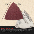 Premium 60 Grit Triangle Mouse Detail Sander Sandpaper Sheets, Box of 30 - Hook & Loop, Triangular Shaped Mouse Disc Pads - Oscillating Multi-Tools