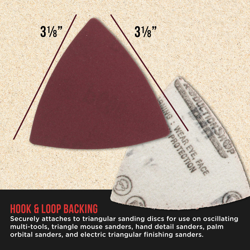 Premium 600 Grit Triangle Mouse Detail Sander Sandpaper Sheets, Box of 45 - Hook & Loop, Triangular Shaped Mouse Disc Pads - Oscillating Multi-Tools