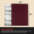 Premium Red 120 Grit 1/4 Sheet Size Red Sanding Sheets, Box of 30 - Hook & Loop Backing Sandpaper, Medium-Cut Abrasive - Fits Palm Sanders, Hand Sanding Blocks