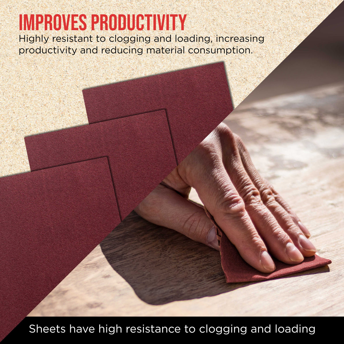 Premium Red 220 Grit 1/4 Sheet Size Red Sanding Sheets, Box of 30 - Hook & Loop Backing Sandpaper, Fine-Cut Abrasive - Fits Palm Sanders, Hand Sanding Blocks