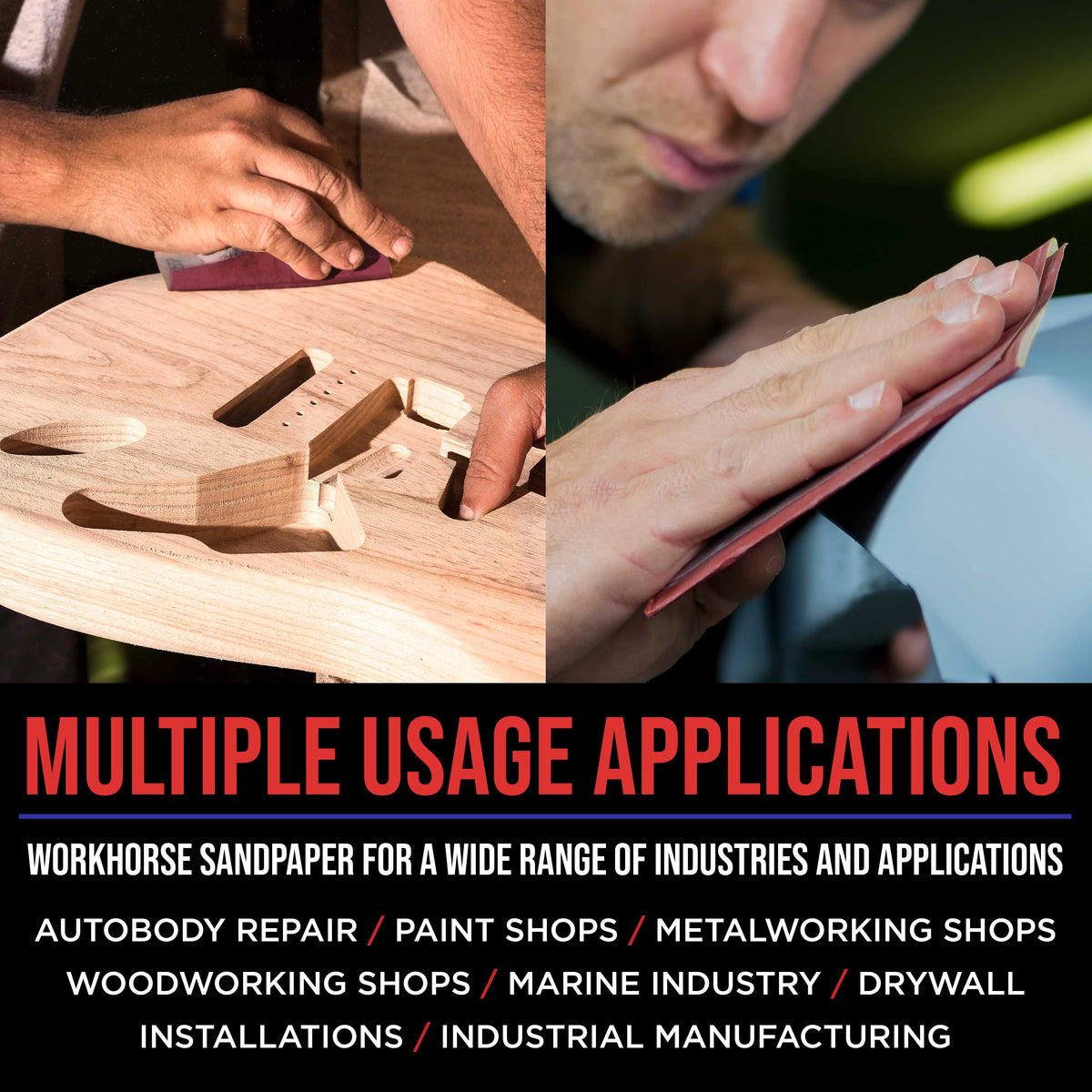 Premium Red 320 Grit 1/4 Sheet Size Red Sanding Sheets, Box of 30 - Hook & Loop Backing Sandpaper, Fine-Cut Abrasive - Fits Palm Sanders, Hand Sanding Blocks