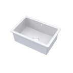 Inspire Single Bowl Rectangular Inset Sink With Central Waste And Overflow - White