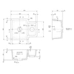 Inspire 579mm 1.25 Bowl Rectangular Inset Sink - White