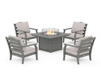 Savannah 5-Piece Deep Seating Set with Fire Pit Table