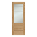 Palermo Essential 2XG Unfinished Internal Oak Door with Clear Etched Glass