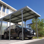 Duramax 9ft x 17ft Palladium Metal Car Shelter Silver