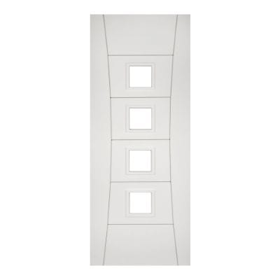 Pamplona White Primed Glazed Internal Door - All Sizes