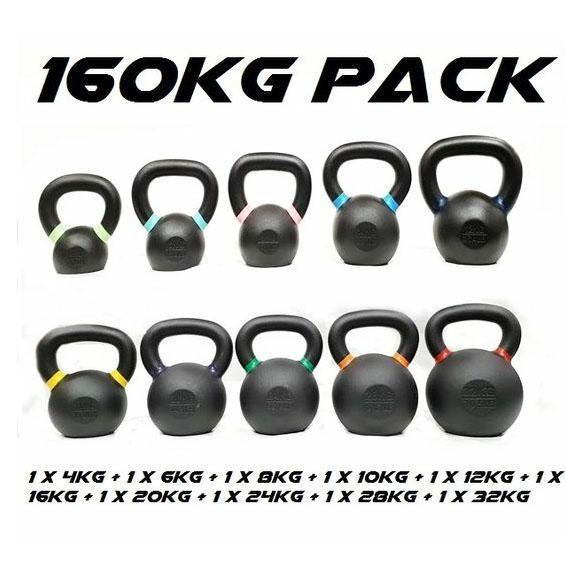 Morgan 160KG Cast Iron Kettlebell Pack 4-32kg