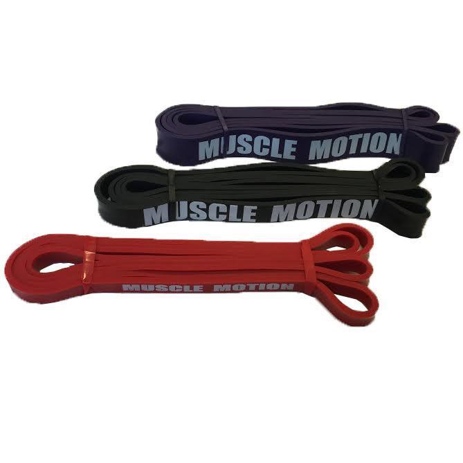Muscle Motion Power bands package - 1 x Red  Black & Purple Bands (Package price)