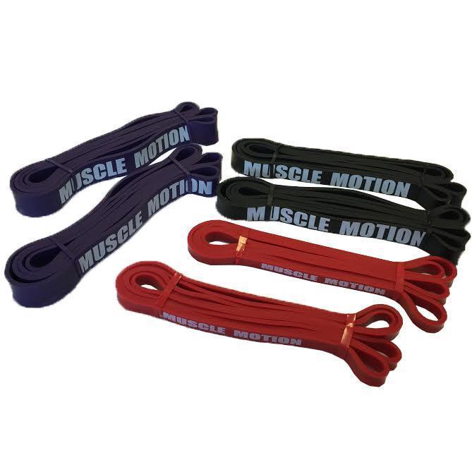 Muscle Motion Power bands package - 2 x Red  Black & Purple Bands (Package price)