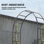 7.3ft Steel Garden Arch Trelli, Flower Arch Wedding Arch Stand for Ceremony, Black