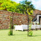 7.3ft Steel Garden Arch Trelli, Flower Arch Wedding Arch Stand for Ceremony, Black