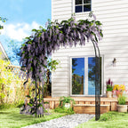 7.3ft Steel Garden Arch Trelli, Flower Arch Wedding Arch Stand for Ceremony, Black
