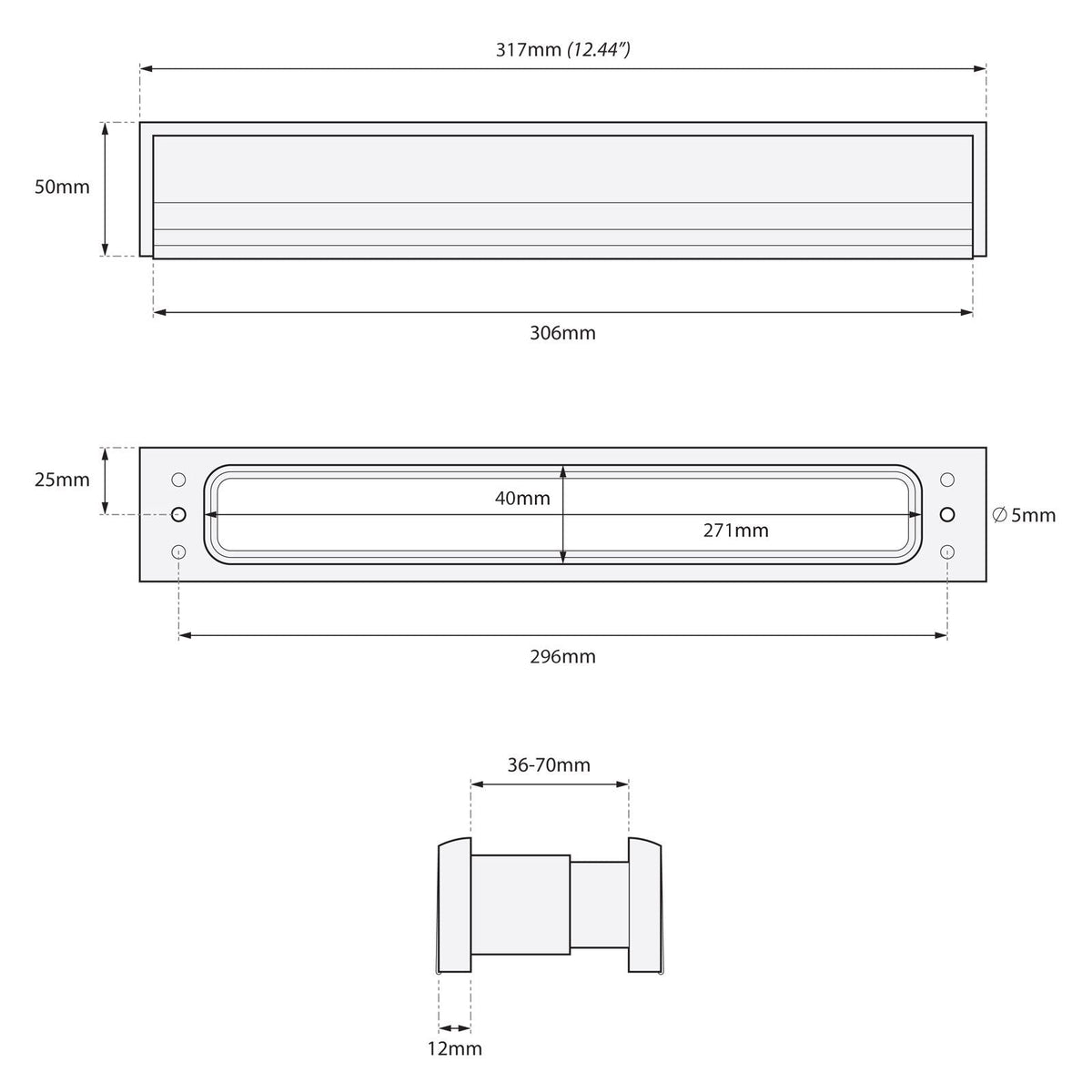 Yale Slimmaster 12" Letterplate