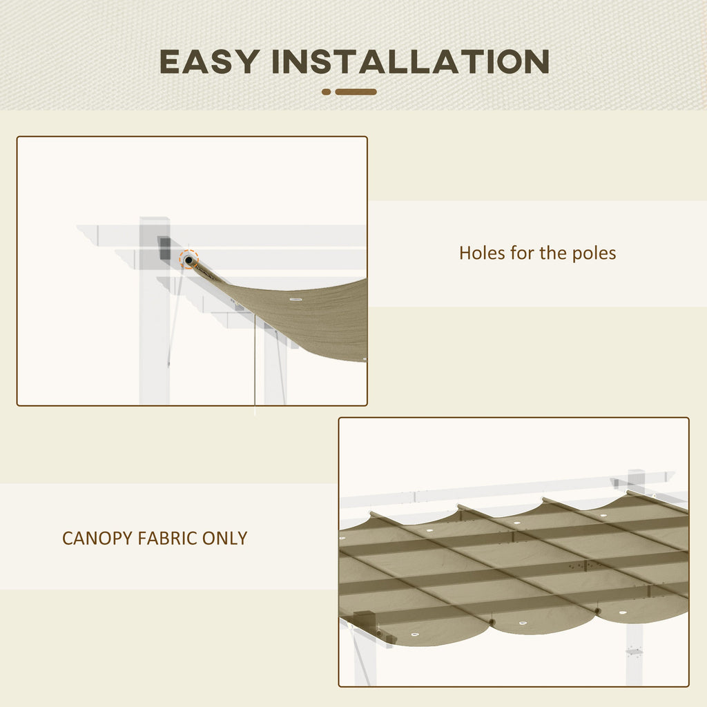 Retractable Replacement Pergola Canopy for 10' x 10' Pergola, Tan