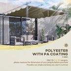Retractable Replacement Pergola Canopy for 10' x 10' Pergola, Tan