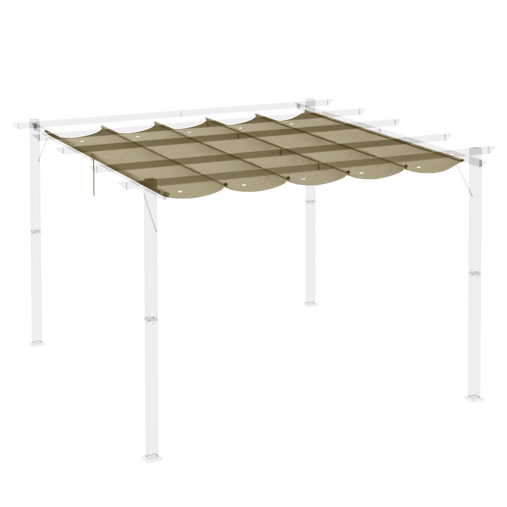 Retractable Replacement Pergola Canopy for 10' x 10' Pergola, Tan
