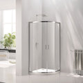Purity Curved Offset Quadrant Shower Enclosure w/ 1 Elongated Side Panel & 2 Sliding Doors