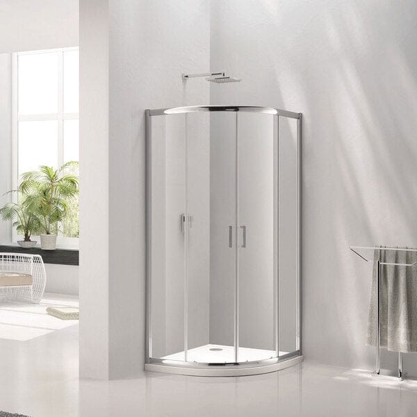 Purity Curved Offset Quadrant Shower Enclosure w/ 1 Elongated Side Panel & 2 Sliding Doors