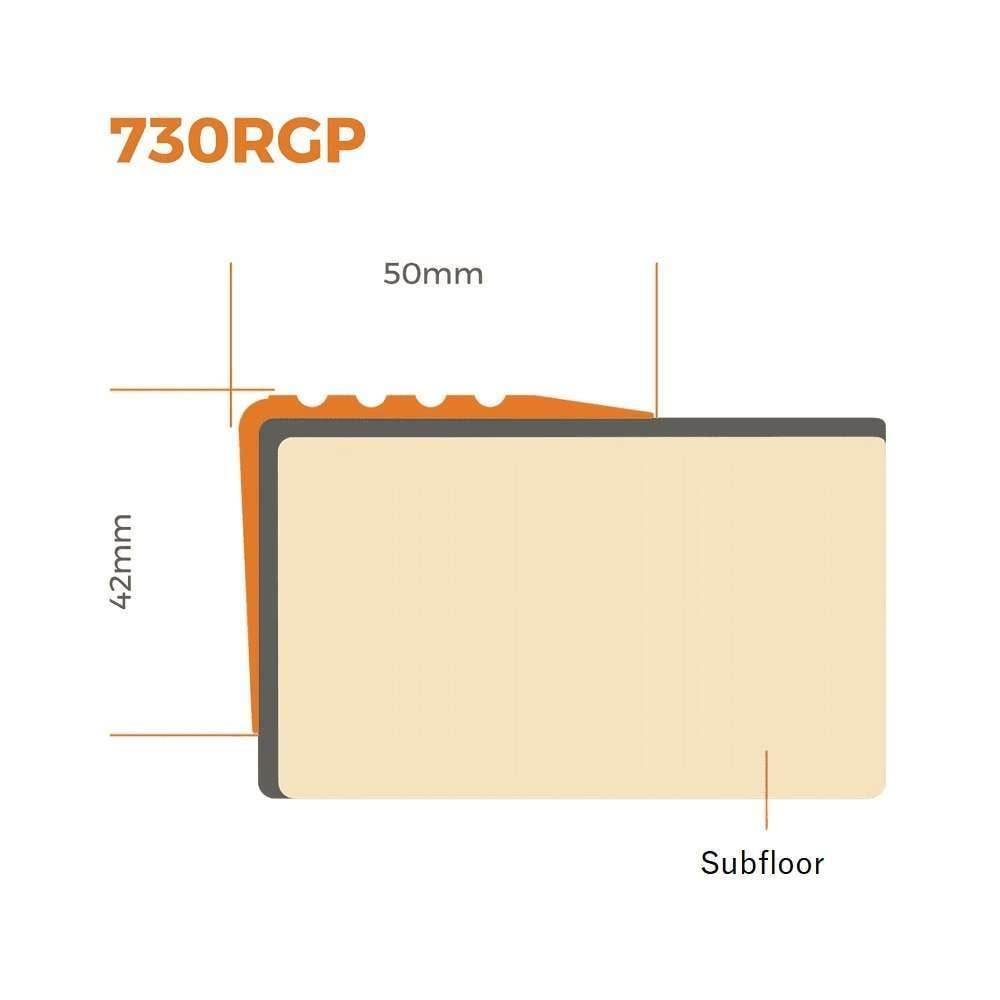 50x42mm PVC Flexible Stair Nosing 730-RGP
