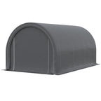 10' x 16' Heavy-Duty Portable Carport with Anti-UV Canopy & Large Zippered Door, Gray