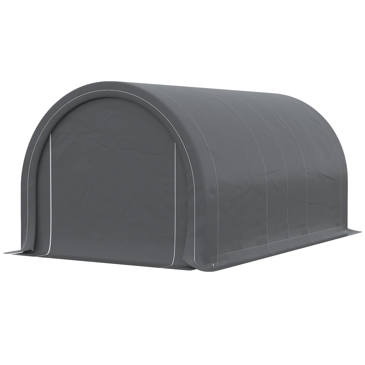 10' x 16' Heavy-Duty Portable Carport with Anti-UV Canopy & Large Zippered Door, Gray