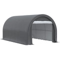10' x 16' Heavy-Duty Portable Carport with Anti-UV Canopy & Large Zippered Door, Gray