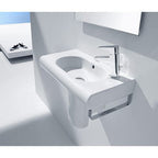 Meridian-N Compact 600mm Wall-Hung Basin 1 Tap Hole