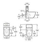 Meridian-N Compact BTW Close Coupled Toilet Pan